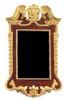 An Early Georgian Style Gilt Decorated Composite Mirror, Height 3 5/8 x width 2 1/8 inches.
