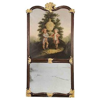 Louis XV Style Carved and Gilt TrumeauÂ Mirror