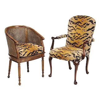 LouisÂ XVI Style Carved and Caned Arm Chair