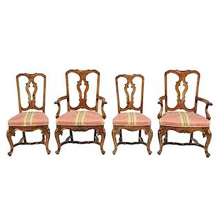 Four Italian Louis XV Style Dining Chairs