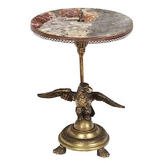 Empire Style Marble Top Side Table