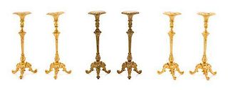 Three Pairs of George II Style Metal Jardiniere Stands, JOHN J. HODGSON, Height 4 1/8 inches.