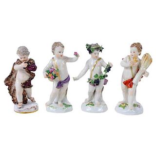 Four Meissen Figurines, The Seasons