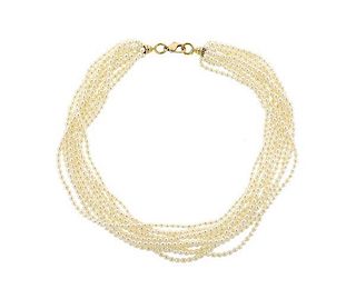 Tiffany &amp; Co Paloma Picasso 18K Gold Pearl Necklace