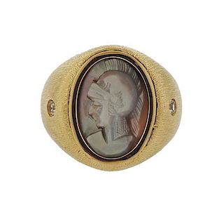 10K Gold Shell Cameo Ring
