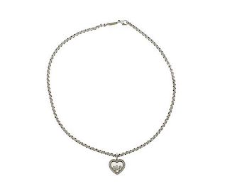 Chopard 18k Gold Happy Diamond Heart Necklace 79 4516