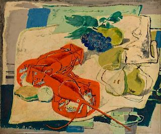 Jean de Botton o/c, Still Life with Lobsters