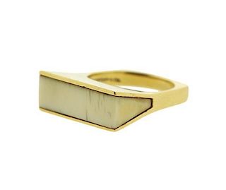 Tiffany &amp; Co 18K Gold White Stone Ring