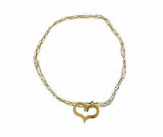 Cartier Dinh Van 18K Gold Heart Pendant Necklace