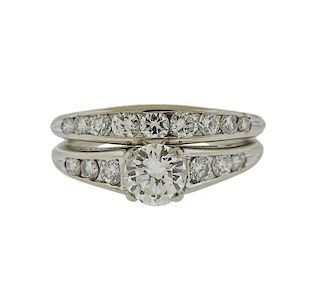 14k Gold 0.62ct Diamond Engagement Wedding Ring Set