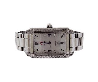 Michele Urban Diamond Stainless Steel Watch