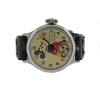 Rare 1940s Ingersoll Mickey Mouse Stainless Watch