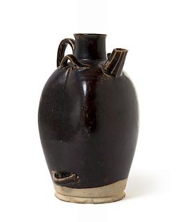 A Black Glazed Pottery Ewer
