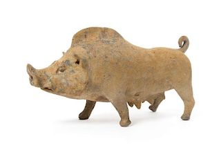 A Pottery Figure of a Boar