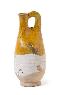 An Amber Glazed Stoneware Flask