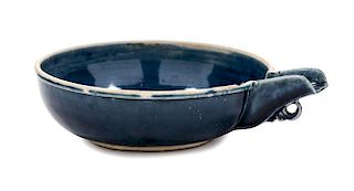 A Blue Glazed Porcelain Yi Pouring Vessel