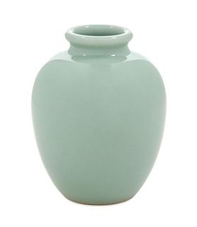 A Small Celadon Glazed Porcelain Jar