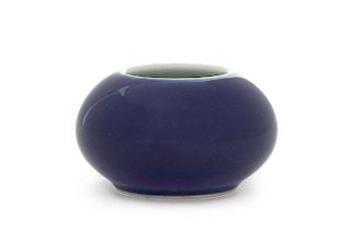 A Blue Glazed Porcelain Water Coupe
