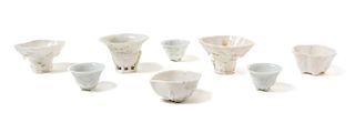 Eight Blanc-de-Chine Porcelain Wine and Libation Cups