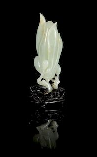A Small Celadon Jade Carving
