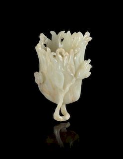 A White Jade Carving of a Buddha's Hand Citron