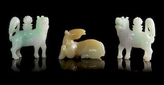 A Small Carved Jade Figure of a Recumbent Horse