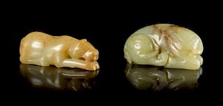 Two Carved Jade Animal Figures