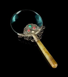 A Jade Mounted Magnifying Glass