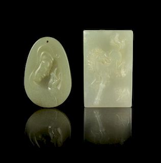 Two Carved Jade Pendants