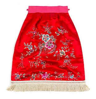 A Chinese Embroidered Silk Skirt