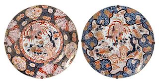 A Large Pair of Imari Porcelain Chargers
