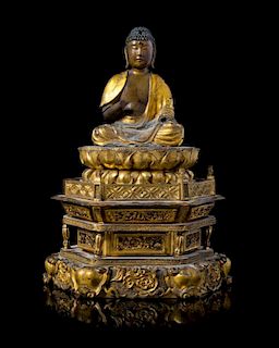 A Gilt Wood Figure of Buddha