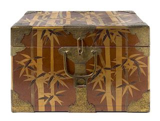 A Large Rectangular Lacquer Trunk