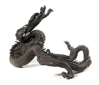 A Large Bronze Model of a Dragon