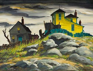 Henry Gasser, (American, 1909-1981), The Blue Fence