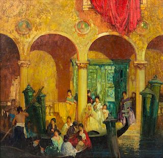 Frederick Milton Grant, (American, 1886-1959), Women in a Courtyard