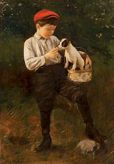 Karl Witkowski, (American, 1860-1910), A Boy and His Dog