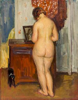 Louis Ritman, (American, 1889-1963), The Model, Nude with Black Cat