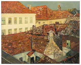 Richard Hayley Lever, (American, 1876-1958), Rooftops