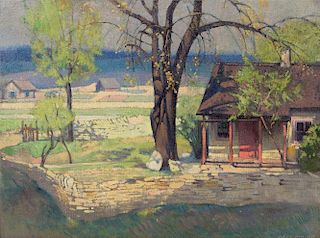 John Warner Norton, (American, 1876-1934), Spring at the Farm, 1920