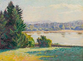 Maximilien Luce, (French, 1858-1941), Scene du lac
