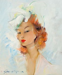 Jean Gabriel Domergue, (French, 1889-1962), Portrait of a Lady