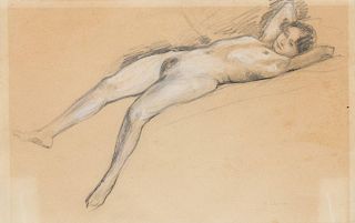 Henri Lebasque, (French, 1865-1937), Reclining Nude