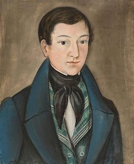 Folk Art Pastel Portrait of a Man