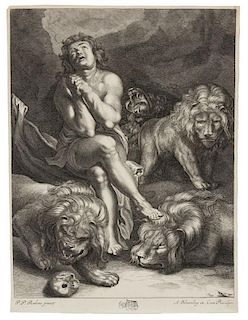 Abraham Bloteling, (Dutch, 1640-1690), Daniel in the Lions Den (after the painting by Peter Paul Reubens)
