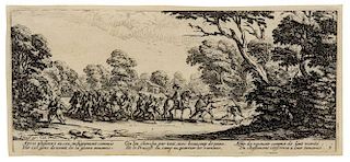 Jacques Callot, (French, 1592-1635), Discovery of the Criminal Soldiers (pl. 9 from Les Grandes Miseres de la guerre), 1633