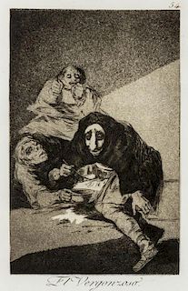Francisco de Goya, (Spanish, 1746-1828), Francisco Goya y Lucientes, Pintor; Se repulen; El Vergonroso; and Quien lo creyera!