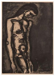 Georges Rouault, (French, 1871-1958), Toujours flagelle (pl. 3 from Miserere), 1922