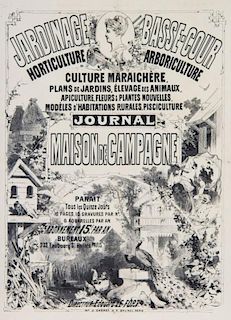 Jules Cheret, (French, 1836-1932), Jardinage Basse-Cour: Horticulture Arboriculture: Journal Maison de Campagne, 1876