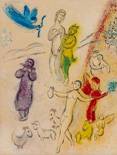 Marc Chagall, (French/Russian, 1887-1985), La fable de syringe, (from Daphnis & Chloe)